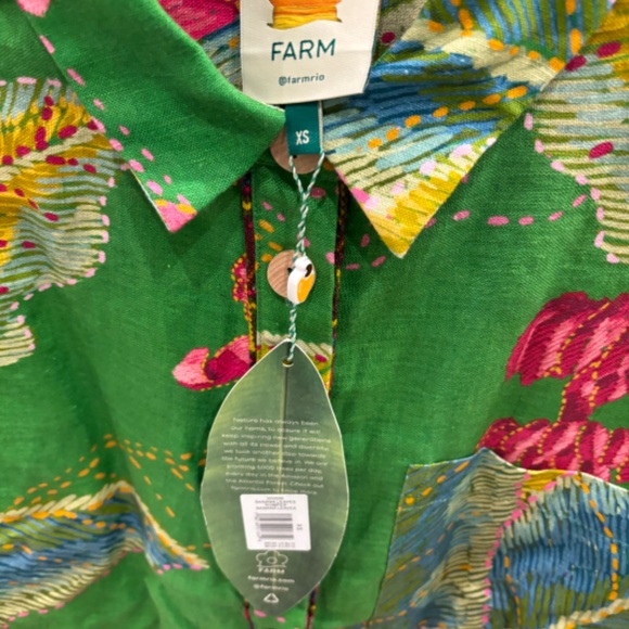 Farm Rio Green Romper XS New with Tags - Picture 5 of 5